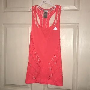 Ripped Pink Adidas Tank Top